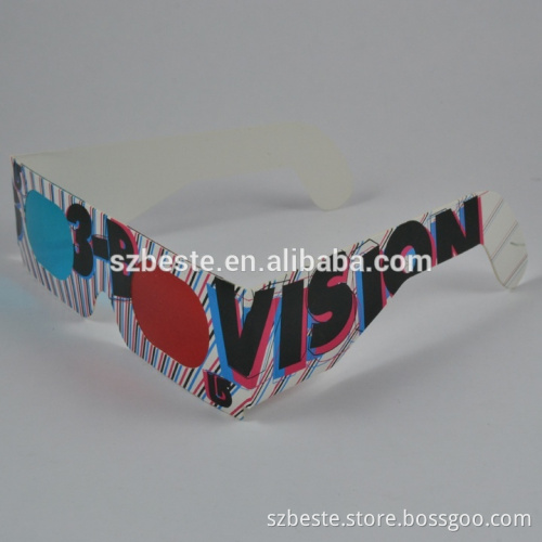 waterproof thick cardboard red blue paper 3d glasses
